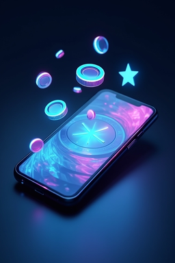 Smartphone with casino app screen